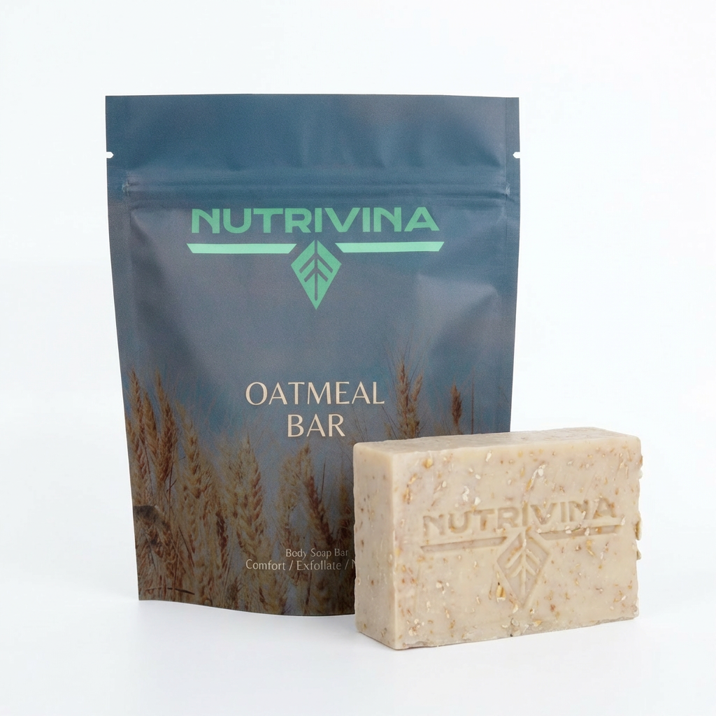 Jabón en barra de avena pura para rostro y cuerpo - Fórmula hidratante suave