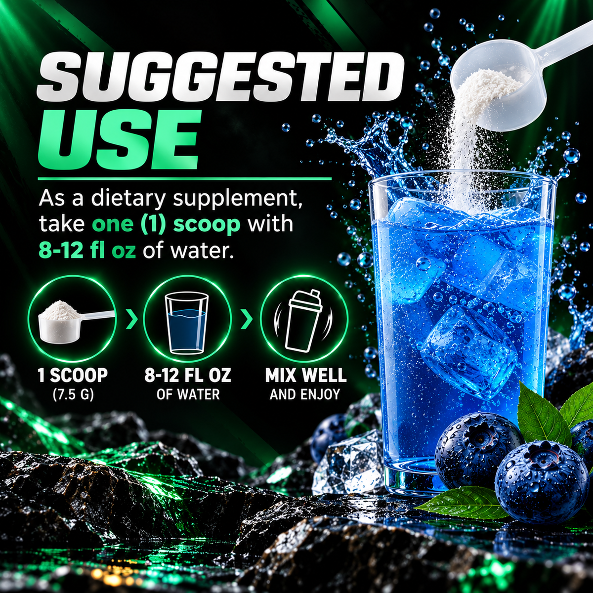 Nutrivina Electrolytes Blue Raspberry | 7.94 oz | 30 Servings