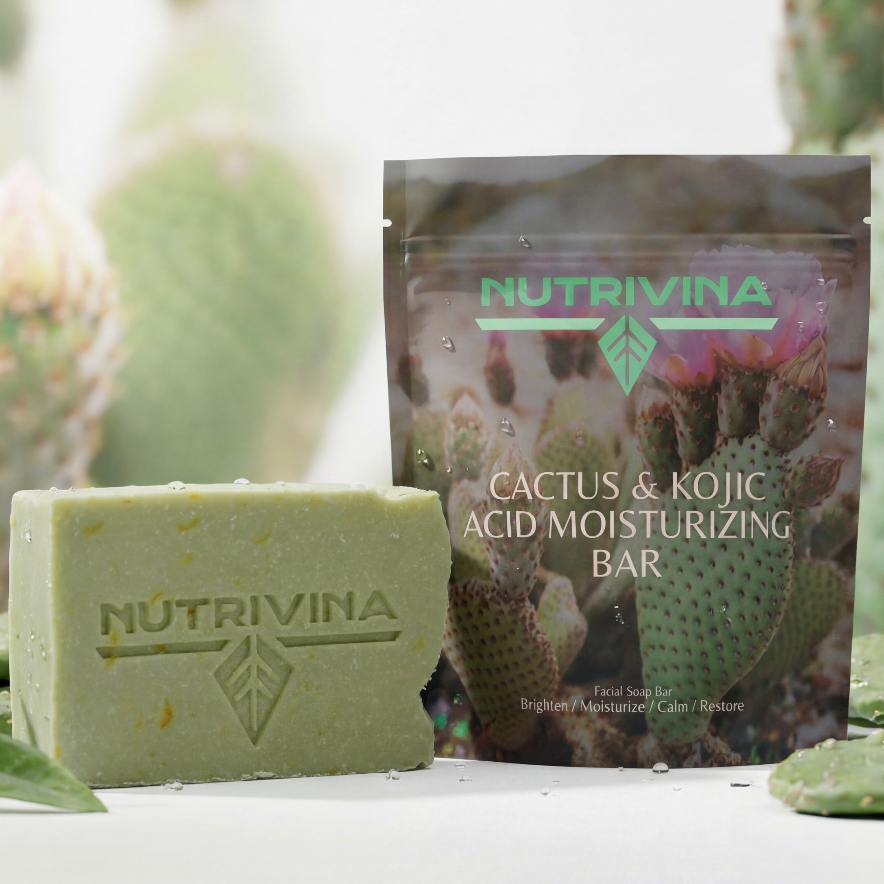 Cactus & Kojic Acid Facial Bar Soap - Brightening & Dark Spot Treatment