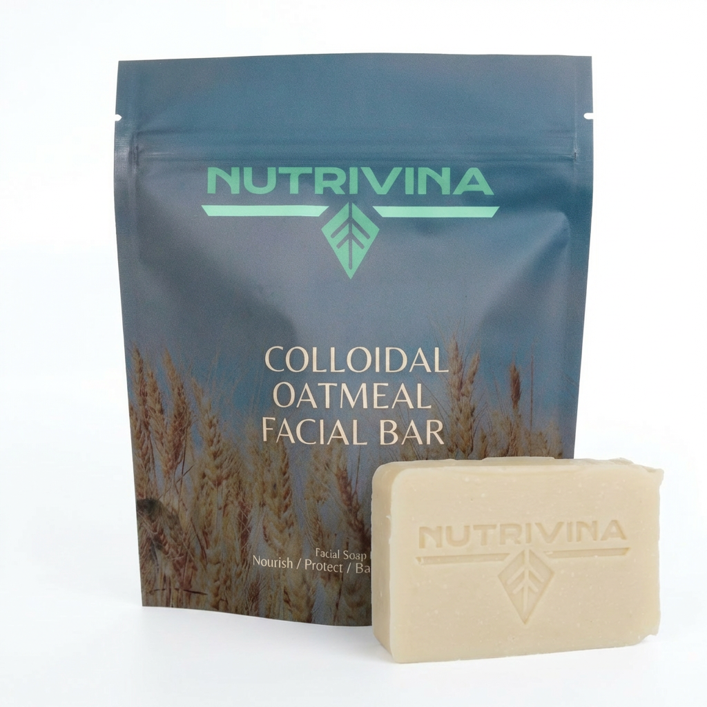 Jabón facial en barra de avena coloidal: calmante para pieles sensibles.