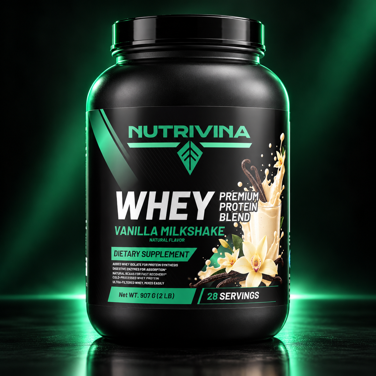 Nutrivina Whey Protein Vanilla | 2 lb | 28 Servings