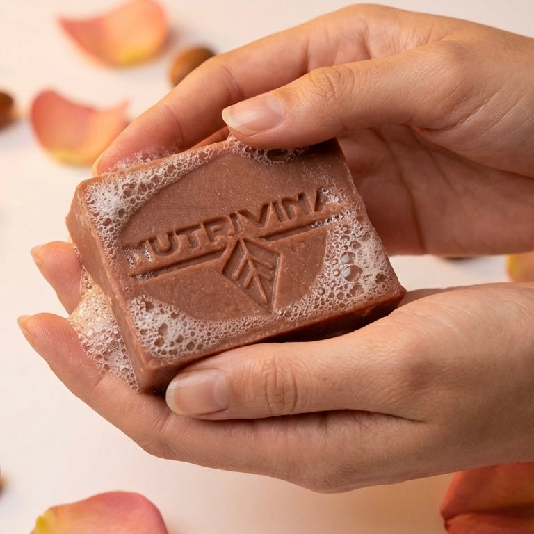 Argan Oil, Clay & Rose Petals Facial Bar Soap - Luxury Makeup Remover for Women