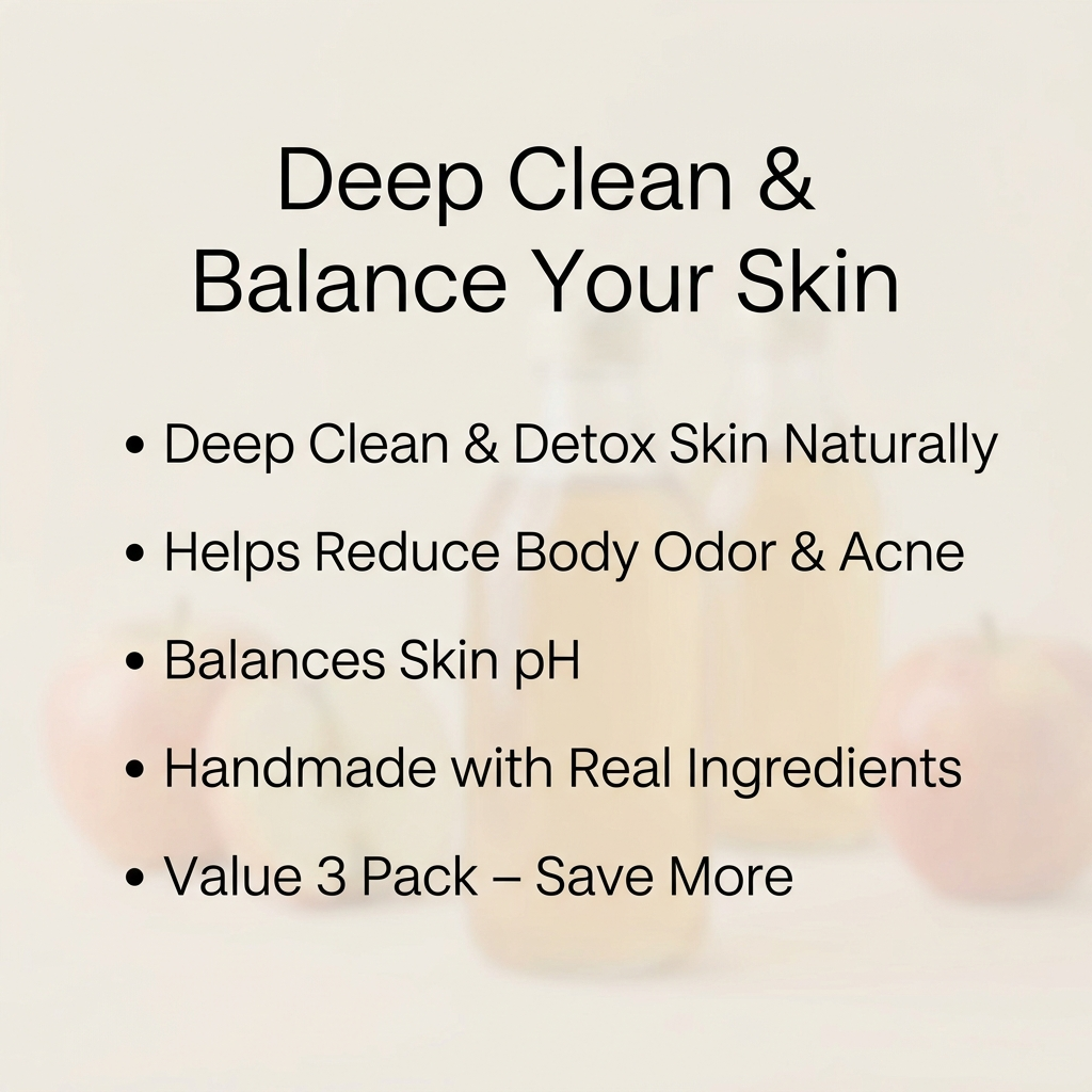 Apple Cider Vinegar Body Bar Soap – 3 Pack