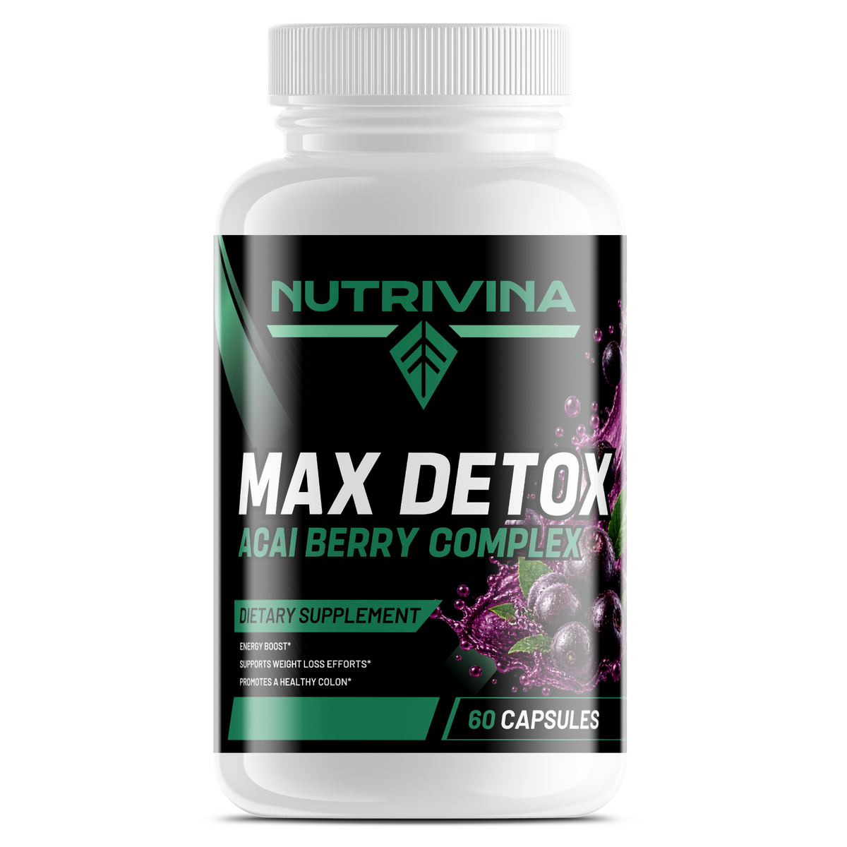 Nutrivina Max Detox Acai Berry Complex | 60 Capsules
